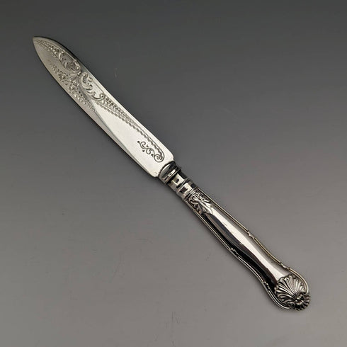 1930s British vintage silver plate dessert cutlery 6 pair set John Round